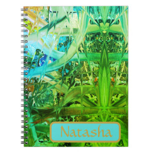 Abstract Green and blue Thorns Notebook