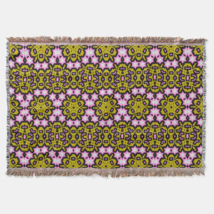 Abstract Green and Pink Throw Blanket