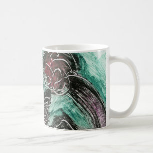 Abstract Green and Red Painting Coffee Mug