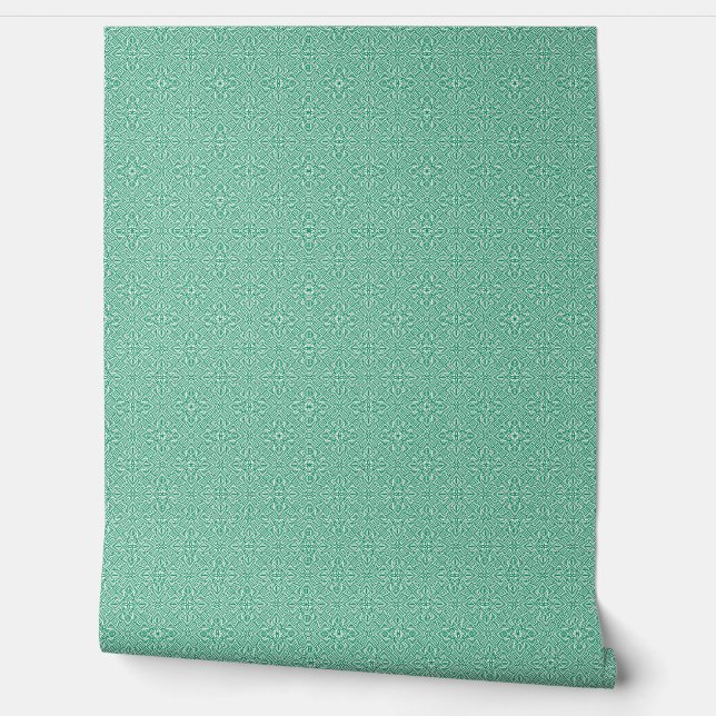 abstract green and white pattern wallpaper (Unrolling)
