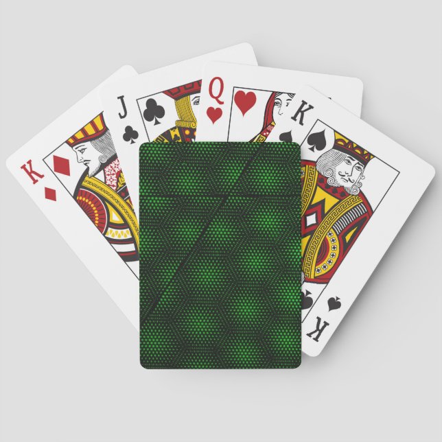 Abstract Green Background Playing Cards (Back)