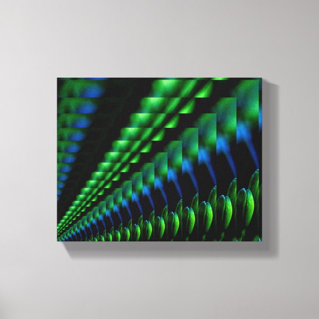 Abstract Green Blue Black Design Canvas Print (Front)