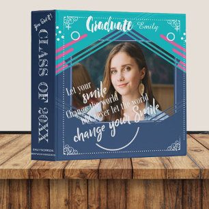 Abstract Green Blue Class Of 2024 Graduation Photo Binder