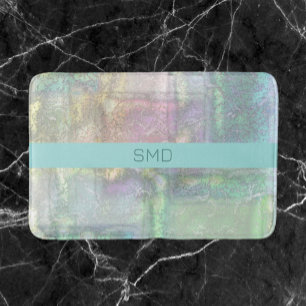 Abstract Green Blue Pink Textured Pattern Bath Mat