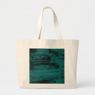 Abstract green car large tote bag