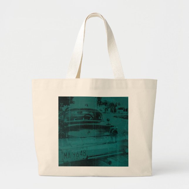 Abstract green car large tote bag (Front)