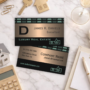 Abstract Green Copper Luxury Metallic Art Pattern Business Card