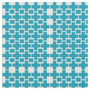 Abstract Green Cube Square Fabric