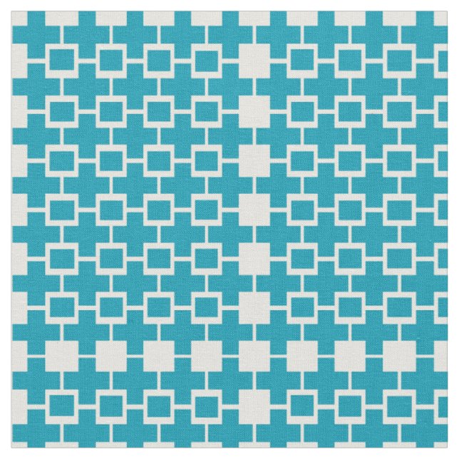 Abstract Green Cube Square Fabric (Close Up)