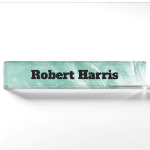 Abstract Green  Dandelions and fireflies  Nameplate
