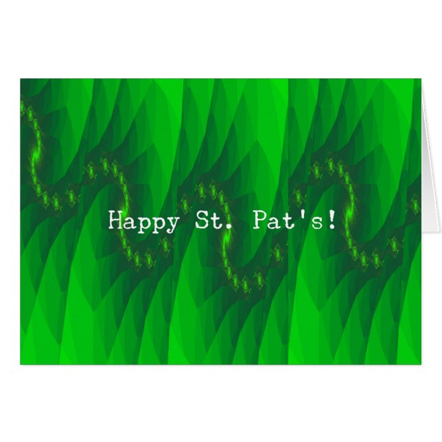 Abstract Green Digital Art St. Pat's (Front Horizontal)