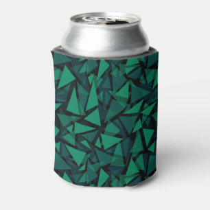 Abstract green emerald polygonal pattern throw pil can cooler