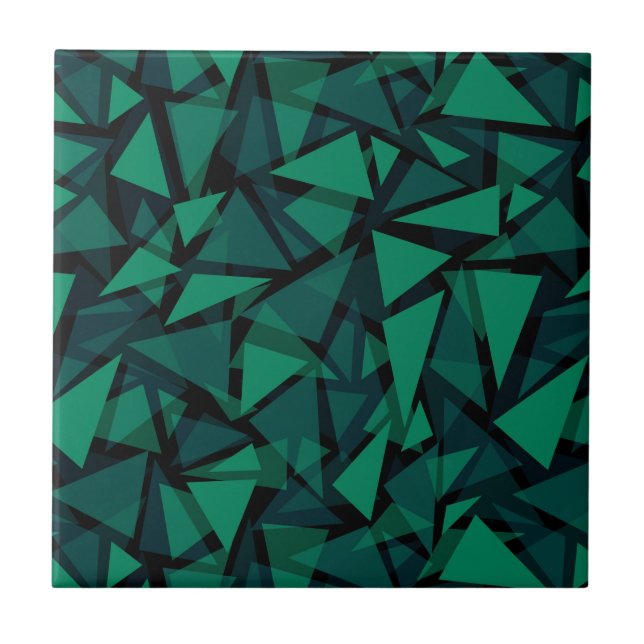 Abstract green emerald polygonal pattern throw pil tile (Front)