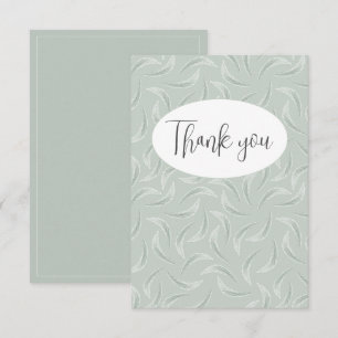 Abstract Green  Feather Flat Thank You Card