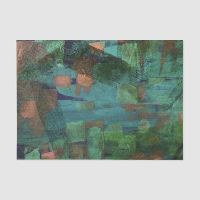 Abstract Green Floral Nature Lovers Forrest        Tissue Paper (Front)