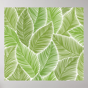 Abstract green floral, seamless background. poster