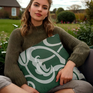 Abstract Green Garden Outdoor Pillow