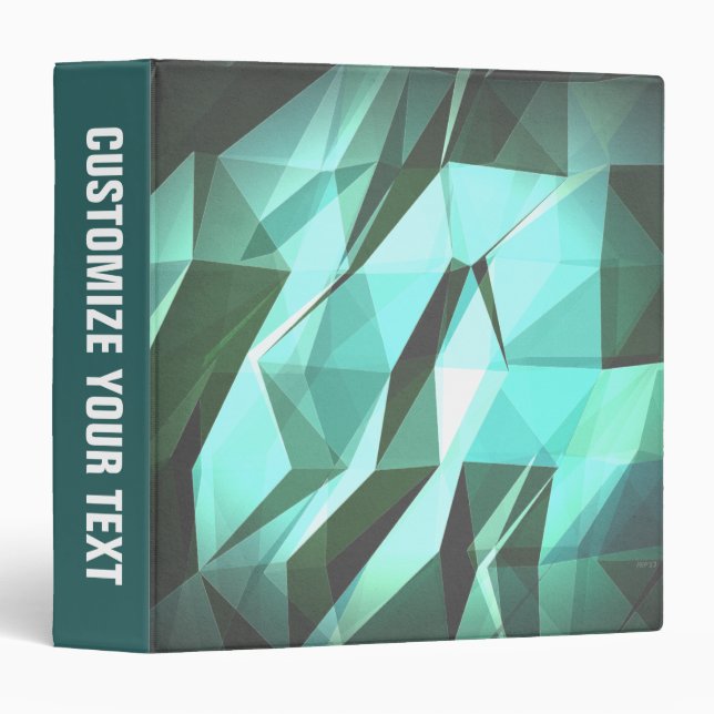 Abstract Green Geometry Binder (Front/Spine)