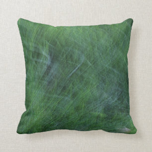 Abstract Green Grass Throw Pillow