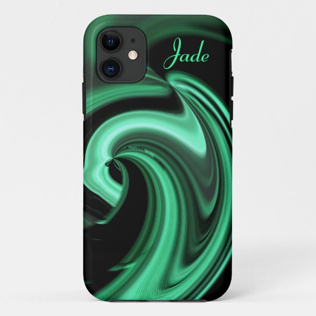 Abstract Green Heart iPhone 5 case *Personalize* (Back)