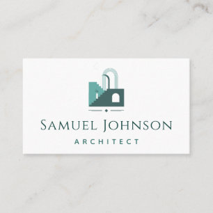 Abstract Green House Building Logo Architect Cool Business Card