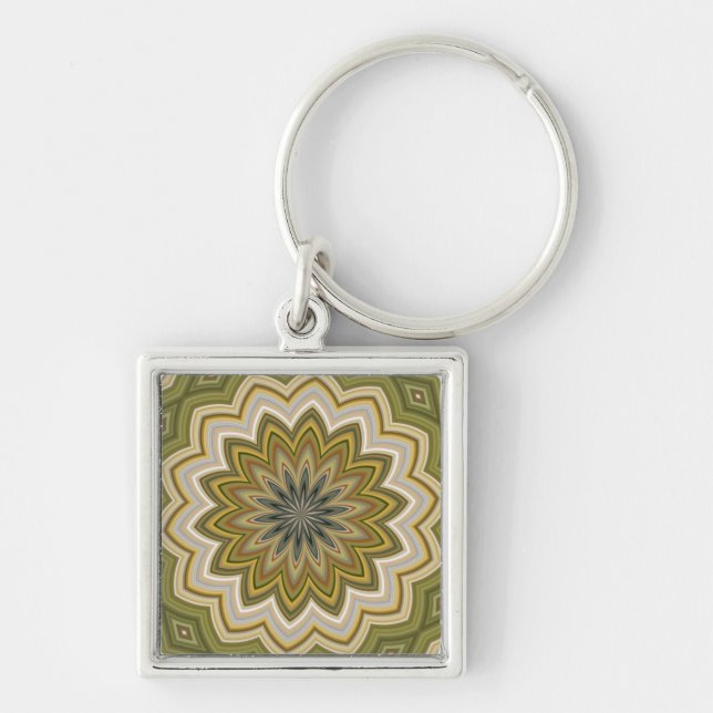 Abstract Green Keychain (Front)
