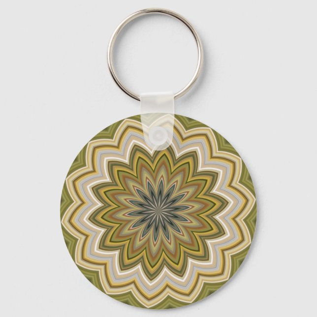 Abstract Green Keychain (Front)