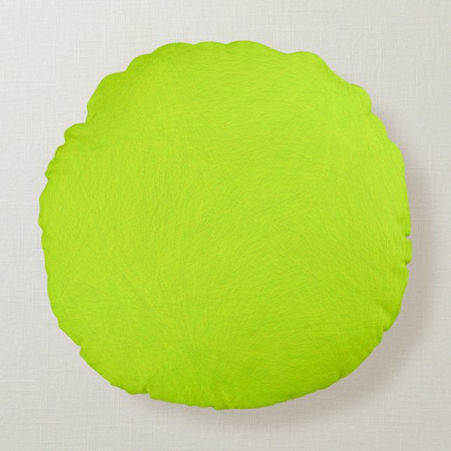 Abstract Green Lime Round Pillow (Front)