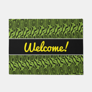 Abstract Green Liquid-Like Splotch Pattern Doormat