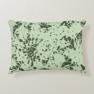 Abstract Green Marble with Splashes of Paint Throw Accent Pillow