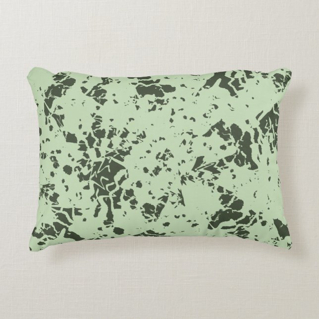 Abstract Green Marble with Splashes of Paint Throw Accent Pillow (Front)