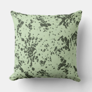 Abstract Green Marble with Splashes of Paint Throw Pillow