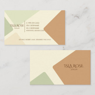 Abstract Green & Neutral Toned  Business Card