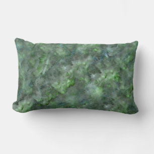 Abstract green quartz marble granite pattern   lumbar pillow
