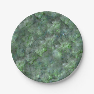 Abstract green quartz marble granite pattern paper plate