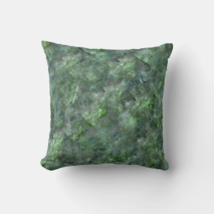 Abstract green quartz marble granite pattern   throw pillow