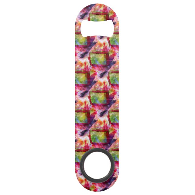 Abstract green, red wallpaper bar key (Front)
