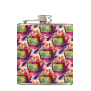 Abstract green, red wallpaper hip flask