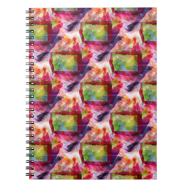 Abstract green, red wallpaper notebook (Front)