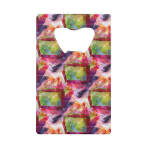 Abstract green, red wallpaper wallet bottle opener