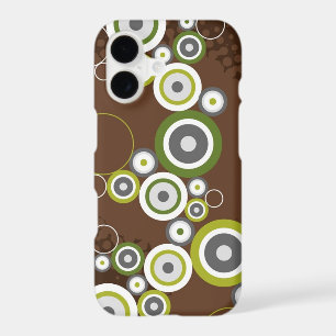 Abstract Green Retro Circles Mod Rings Phone Case