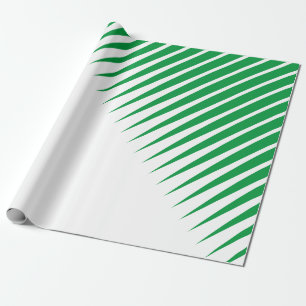Abstract Green Spikes Palm Leaves Patterns White Wrapping Paper