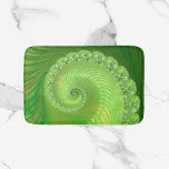 Abstract Green Spiral Fractal Bath Mat<br><div class="desc">This bath mat features a beautiful monochromatic spiral fractal design. Soft green shades create a calming atmosphere and will instantly upgrade your space. This bathroom decor will bring a touch of elegance to any bathroom.</div>