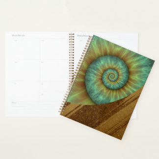 Abstract Green Spiral Nature Art Planner