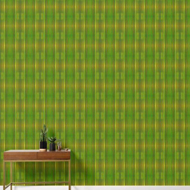 Abstract Green Stem Stripes Harmony and Prosperity Wallpaper (Hallway)