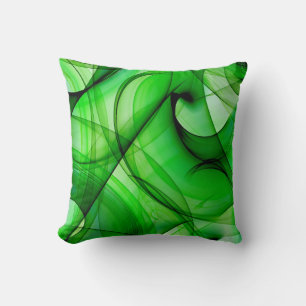 Abstract Green Throw Pillow