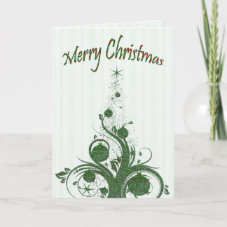 Abstract Green Tree Card