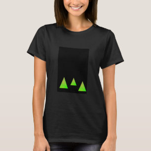 Abstract green triangles on black T-Shirt
