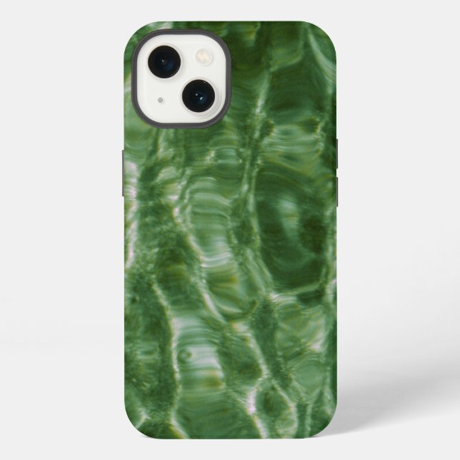Abstract Green Water Ripples iPhone Case (Back)