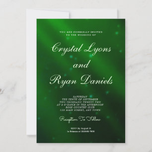 Abstract Green Wedding Invitation